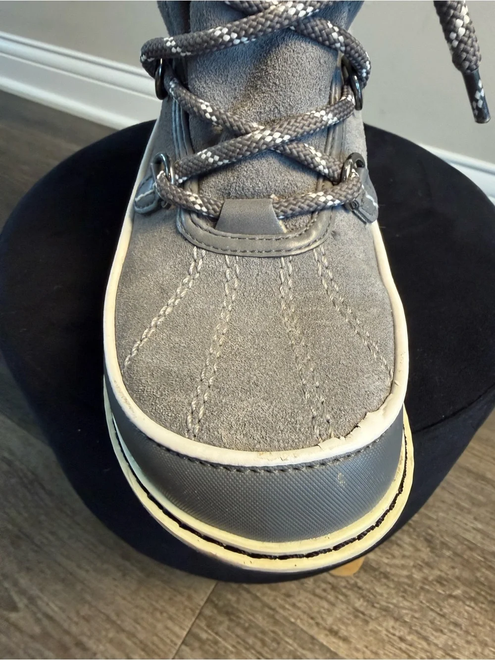 Aldo Gray Faux-Fur Lined Lace-Up Winter Boots